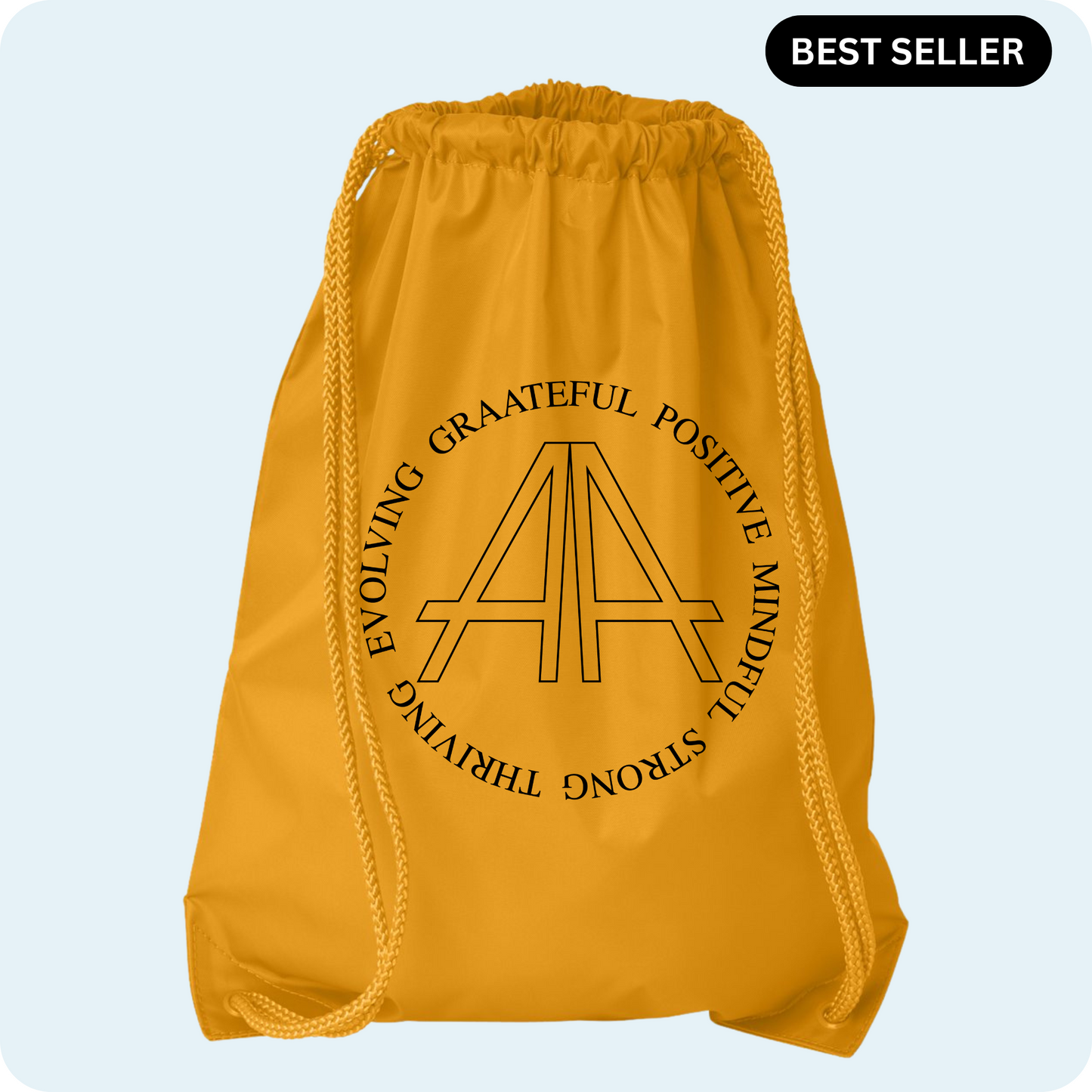 No Weakness, Just Strength Drawstring Pack [Golden Yellow]